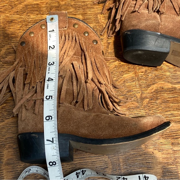 SMOKEY MOUNTAIN BROWN LEATHER FRINGE STUDDED COWGIRL COUNTRY WISTERIA BOOTS - Picture 10 of 16